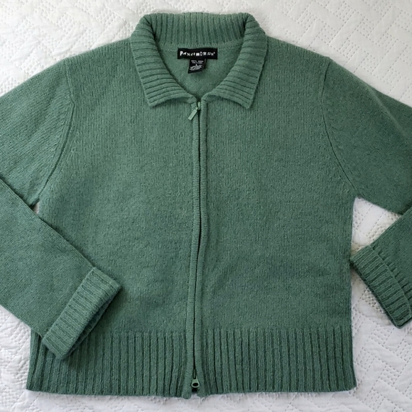 Pandemonium Sweaters - Pandemonium Wool Cardigan Sweater Sage Green L